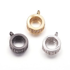 (52) Непрозрачная лаванда Латунные поручни из кубического циркония с микропаве, петля под залог, прозрачные, бейлы, кольцо, разноцветные, 10x7.5x3 мм, отверстие : 1 мм, 5 мм внутренним диаметром