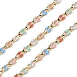 (52) Непрозрачная лаванда Ионное покрытие (ip) 304 цепь из эмалированной нержавеющей стали, с катушкой, пайки, разноцветные, 9x3.8x2 мм