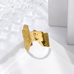 Золотой Нерегулярные 304 открытые манжеты из нержавеющей стали для женщин, золотые, регулируемый, 12 мм