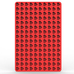 Красный Силиконовые формочки для льда в форме сердца, с 150 полостями, многоразовый производитель форм для выпечки, для изготовления мыльного торта из расплава воска, красные, 200x300x9 мм