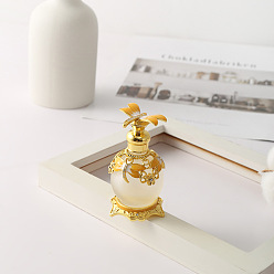 Желтый Стеклянные флаконы для духов, спа ароматерапия эфирное масло пустая бутылка, желтые, 7.8x4.6 см, емкость: 15 мл (0.51 жидких унций)