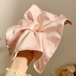 Розовый Квадратные атласные эластичные аксессуары для волос для девочек или женщин, резинка для волос / резинки для волос, Держатель конского хвоста, туманная роза, 100x100 мм