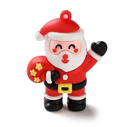 Santa Claus Подвески из пвх на рождественскую тематику, Дед Мороз, 49x38x20 мм, отверстие : 2.5 мм