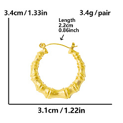 Настоящее золото 18K 304 стильные серьги-кольца неправильной U-образной формы из нержавеющей стали с вакуумным покрытием PVD, реальный 18 k позолоченный, 34x31 мм