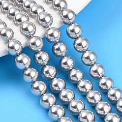 Гейнсборо Выпечка из окрашенного перламутрового стекла жемчужные бусинки, круглые, светло-серые, 8 мм, отверстие : 0.8 мм, около 51~52 шт / нитка, 15.75~15.94 дюйм (40~40.5 см)