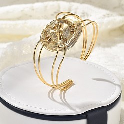 Плоский Круглый 304 женские браслеты-манжеты из нержавеющей стали, плоско-круглые, внутренний диаметр: 2-3/8 дюйм (6.1 см)