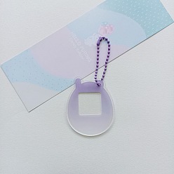 Cat Shape Постепенный акриловый диск кулон брелок заготовки, с шаровыми цепей, Узор кошки, 5~10 см