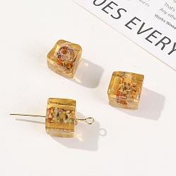 Goldenrod Handmade Lampwork Beads, Cube, Goldenrod, 10x10x10mm