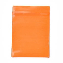 Оранжевый Однотонные полиэтиленовые пакеты с замком на молнии, закрывающиеся маленькие сумки для хранения ювелирных изделий, мешок с самоуплотнением, верхнего уплотнения, прямоугольные, оранжевые, 4x3 см, односторонняя толщина: 7.8 мил(0.2мм), около 90~100 шт / упаковка
