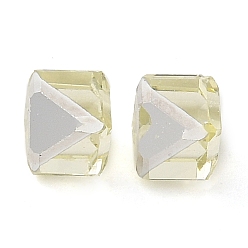 Шампанско-Желтый K9 стеклянные имитации австрийских хрустальных бусин, без отверстия , квадратный, шампанское желтый, 4x4x4 мм
