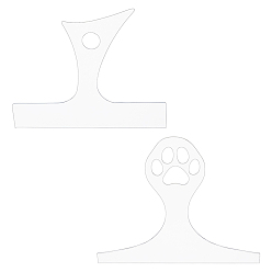 Прозрачный 2шт 2 стили прозрачные акриловые шаблоны фрезера, разделочная доска с прозрачной акриловой ручкой, направляющие инструменты для угловых изогнутых трафаретов для деревообработки, прозрачные, 19.9x24.8x0.35~0.4 см, 1 шт / стиль