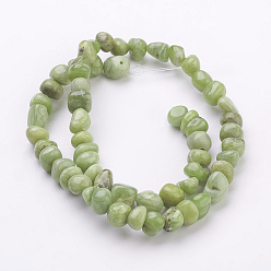 Olive Natürlichen Peridot Perlen Stränge, Olive, Größe: ca. 6~7 mm breit, 5~8 mm lang, 5~6 mm dick, Bohrung: 1 mm, ca. 67 Stk. / Strang, 16 Zoll