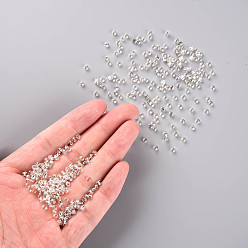White 8/0 Glass Seed Beads, Silver Lined Round Hole, Round, White, 3mm, Hole: 1mm, about 10000 beads/pound
