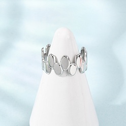 Stainless Steel Color 304 Stainless Steel Finger Rings, Oval, Stainless Steel Color, 9mm, Inner Diameter: 17mm