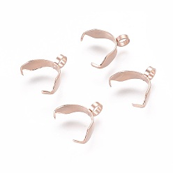 Розовое Золото 304 нержавеющей стали ледоруб прижимные поручительств, розовое золото , 12x4 мм, отверстие : 2.5 мм, штифты : 0.7x0.4 мм