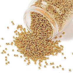 (712) Metallic 24K Gold Plated Тохо 11/0 круглые бусины, японский бисер, (712) металлик 24 позолоченный, 2.2 мм, отверстие : 0.8 мм, Около 5555 шт / 50 г