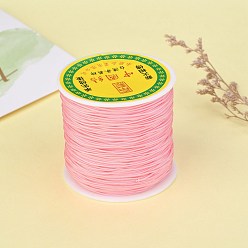 Light Coral Braided Nylon Thread, Chinese Knotting Cord Beading Cord for Beading Jewelry Making, Light Coral, 0.8mm, about 100yards/roll