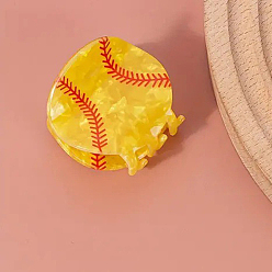 Золотистый Акриловые заколки-коготь для волос для женщин и девочек, бейсбол, золотые, 50x40 мм