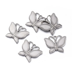 Нержавеющая Сталь Цвет 304 Настройки эмали нержавеющей стали кулон, бабочка, цвет нержавеющей стали, 25.8x31.3x2.4 мм, отверстие : 5x2.8 мм