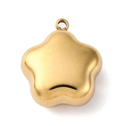 Цветок 316 хирургические подвески из нержавеющей стали, реальный 18 k позолоченный, ионное покрытие (ip), цветок, 16x14x7.5 мм, отверстие : 1.4 мм