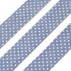 Стально-синий 5м лента из хлопка и льна с принтом в виде звезд, аксессуары для одежды, стальной синий, 1 дюйм (25 мм), около 5.47 ярдов (5 м) / рулон