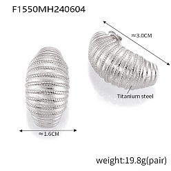 Нержавеющая Сталь Цвет Серьги шпилька нержавеющая сталь, для женщин, цвет нержавеющей стали, 30x16 мм