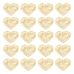 Настоящее золото 18K 20 латунные подвески шт., долговечный, чеканный, сердце, реальный 18 k позолоченный, 17.5x20x1.2 мм, отверстие : 1.8 мм