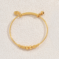 Золотой Регулируемая латунные браслеты шарма, браслеты из бисера для женщин, с железом, золотые, внутренний диаметр: 2-3/8 дюйм (6 см)