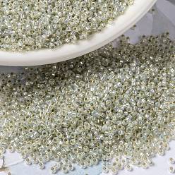(RR2353) Silverlined Pale Lime Opal MIYUKI Round Rocailles Beads, Japanese Seed Beads, (RR2353) Silverlined Pale Lime Opal, 15/0, 1.5mm, Hole: 0.7mm, about 27777pcs/50g