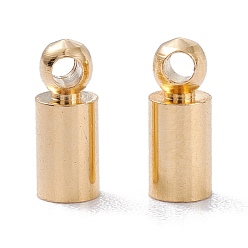 Настоящее золото 24K Латуни мозг заканчивается, Торцевые крышки, долговечный, столбик с петлей, реальный 24 k позолоченный, 9x3.5 мм, отверстие : 1.5 мм, внутренний диаметр: 3 мм