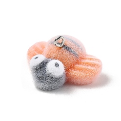 Bees Кулоны из флокированной смолы, с железной платиной петлей, Пчелы, 15x22x28 мм, отверстие : 2 мм