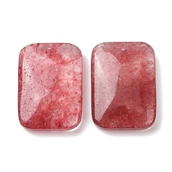 Strawberry Quartz Natural Strawberry Quartz Pendants, Rectangle Charms, 35x25x9.5mm, Hole: 1.4mm
