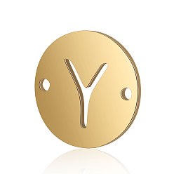 Letter Y 201 соединительные звенья нержавеющие, плоские круглые с буквы, золотые, letter.y, 12x0.8 мм, отверстие : 0.8 мм