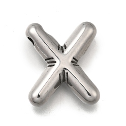 Letter X 304 подвески из нержавеющей стали, буквенное очарование, анти-тускнение, Письмо X, 20.5x17x5 мм, отверстие : 3.4x2 мм
