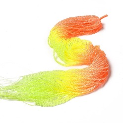 Помидор Прозрачный градиент цвета стеклянные бусины пряди, граненые круглые, помидор и желтый, 3x2.8 мм, отверстие : 0.9 мм, около 123 шт / нитка, 14.53'' (36.9 см)