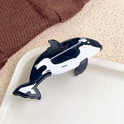 Whale Заколки для волос в форме когтей из ацетата целлюлозы, аксессуары для волос для женщин и девочек, кит, 128x56 мм