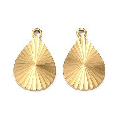 Teardrop 304 подвески из нержавеющей стали, с лучом, ионное покрытие (ip), реальный 18 k позолоченный, слеза, 17x11x1.5 мм, отверстие : 1.4 мм