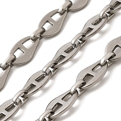Нержавеющая Сталь Цвет 304 звенья цепи из нержавеющей стали, несварные, с катушкой, цвет нержавеющей стали, 13.5x7.5x1 мм, 5 м / рулон
