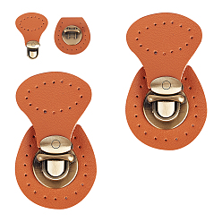 Верблюжий Застежка-зажим для сумки из коровьей кожи, кошелек с застежкой на большой палец, со сплавочной фурнитурой, верблюжие, 6.7x3.9x1.25 см