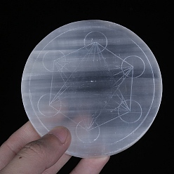 Шестиугольник Зарядная пластина из натурального селенита, Украшения из целебных камней для украшения стола в домашнем офисе, шестиугольник, 100 мм