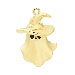 Ghost Подвески из латуни и эмали на Хэллоуин, стойки покрытие, долговечный, без свинца и без кадмия, реальный 18 k позолоченный, призрак, 22.5x15.5x12.5 мм, отверстие : 1.4 мм