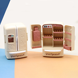 (404) Непрозрачное AB Кислое яблоко Мини пластиковая модель холодильника, Миниатюрный кукольный домик, аксессуары для украшения кухни, цветочный белый, 60x73x120 мм