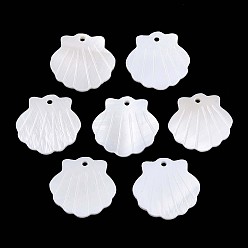Морская Ракушка Резные подвески из натуральных пресноводных ракушек, подвески в форме ракушек, цвет морской раковины, 19.5~20x20.5~21x1.5~2 мм, отверстие : 1.5~1.6 мм