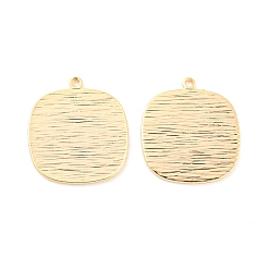 Настоящее золото 18K Стойки обшивки латунные подвески, без кадмия, без никеля и без свинца, , квадратный шарм, реальный 18 k позолоченный, 17.5x15.5x1 мм, отверстие : 1 мм