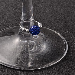 Blau Polymer Lehmrhinestone Weinglas Reize, mit messing-ohrringen und ccb-kunststoffperlen, Blau, 20 mm