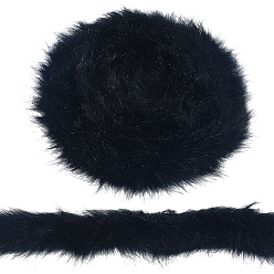 Черный 2m искусственные шерстяные ленты, аксессуары для одежды, чёрные, 2-3/8 дюйм (60 мм)