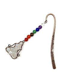 Опал Кулон-закладка в виде человека с опалитом и смешанными драгоценными камнями, Закладки из сплава на тему чакра-йоги для книголюба, 120 мм