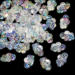 Прозрачный 40прозрачные акриловые бусины с УФ-покрытием, УФ реактивный радужный, облако, прозрачные, 18x25x13 мм, отверстие : 2.5 мм