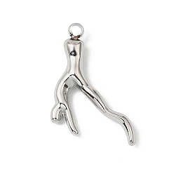 Другие 304 подвески из нержавеющей стали, без никеля , коралл, 24x15.5x3 мм, отверстие : 1.8 мм