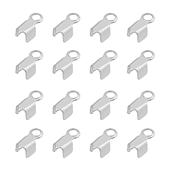 Нержавеющая Сталь Цвет 304 нержавеющая сталь складной обжима концов, цвет нержавеющей стали, 6x3x2.5 мм, отверстие : 1 мм, 200 шт / коробка